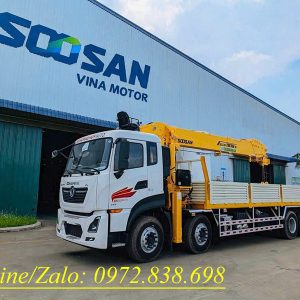 Xe 4 chân Dongfeng Hoàng Huy gắn cẩu Soosan 15 tấn