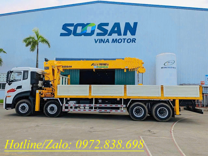 Xe Dongfeng Hoàng Huy gắn cẩu Soosan 15 tấn
