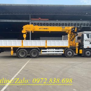 Xe tải Faw 4 chân gắn cẩu Soosan 15 tấn